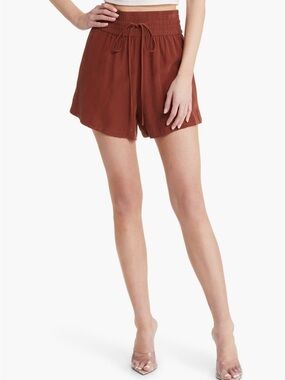 Open Edit Rust Orange Drawstring Shorts, Women’s Large, Minimal Wear